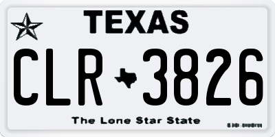 TX license plate CLR3826