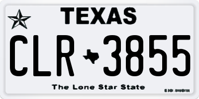 TX license plate CLR3855