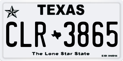 TX license plate CLR3865