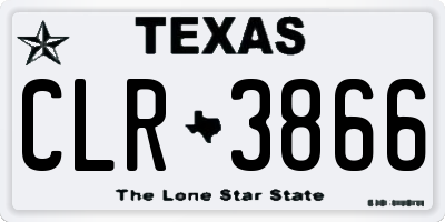 TX license plate CLR3866