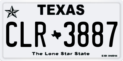 TX license plate CLR3887