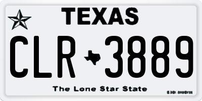 TX license plate CLR3889