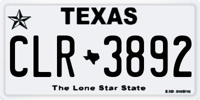 TX license plate CLR3892