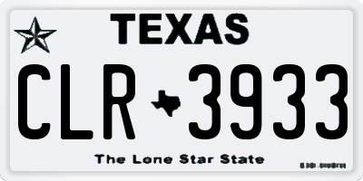 TX license plate CLR3933