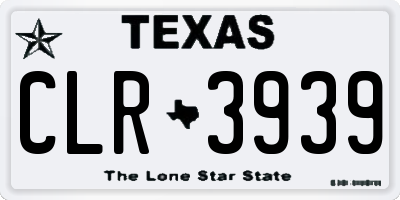 TX license plate CLR3939
