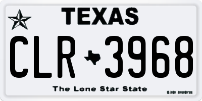 TX license plate CLR3968