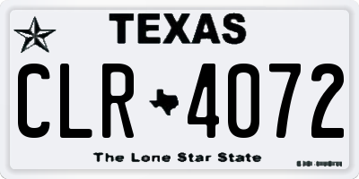 TX license plate CLR4072