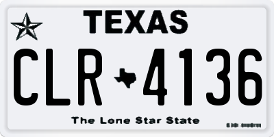 TX license plate CLR4136