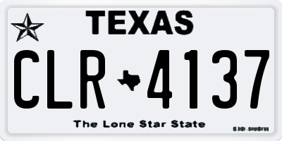 TX license plate CLR4137