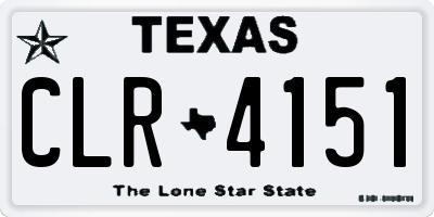 TX license plate CLR4151