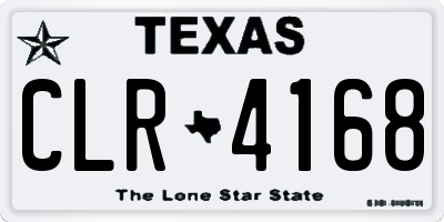 TX license plate CLR4168