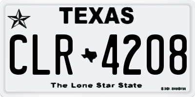 TX license plate CLR4208