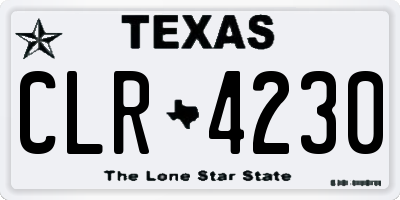 TX license plate CLR4230