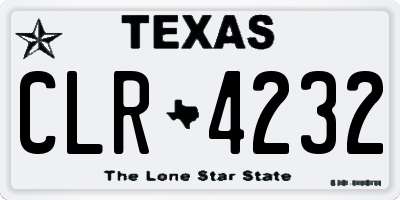TX license plate CLR4232