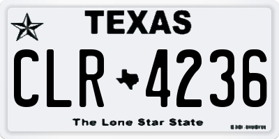 TX license plate CLR4236