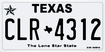 TX license plate CLR4312