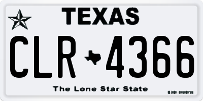 TX license plate CLR4366