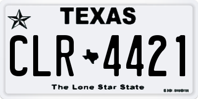 TX license plate CLR4421