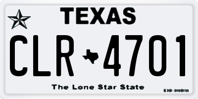 TX license plate CLR4701