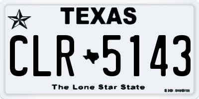 TX license plate CLR5143