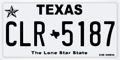 TX license plate CLR5187