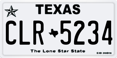 TX license plate CLR5234