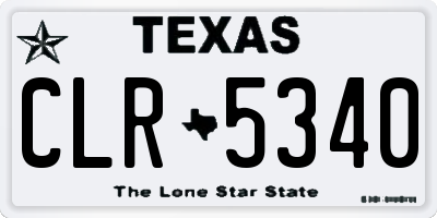 TX license plate CLR5340