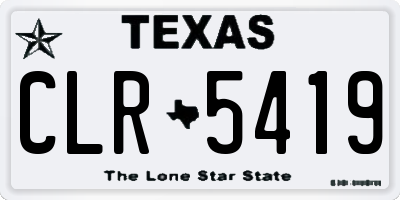 TX license plate CLR5419