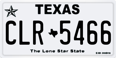 TX license plate CLR5466