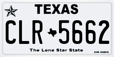 TX license plate CLR5662