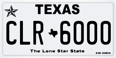 TX license plate CLR6000