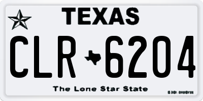 TX license plate CLR6204