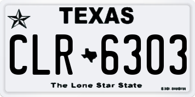 TX license plate CLR6303