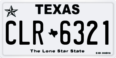 TX license plate CLR6321