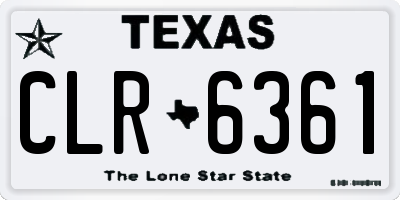 TX license plate CLR6361