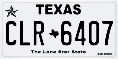 TX license plate CLR6407