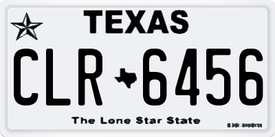 TX license plate CLR6456