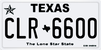 TX license plate CLR6600