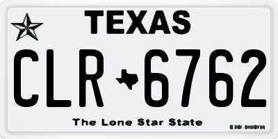 TX license plate CLR6762