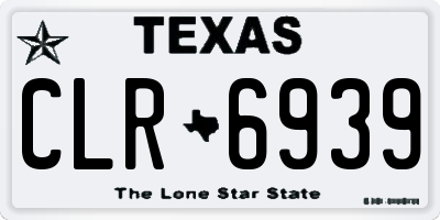 TX license plate CLR6939