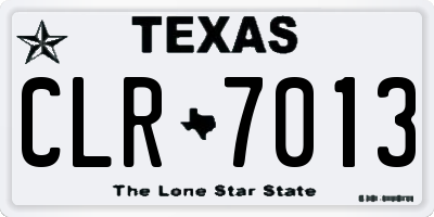 TX license plate CLR7013