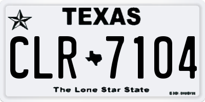 TX license plate CLR7104