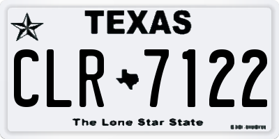 TX license plate CLR7122