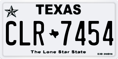 TX license plate CLR7454