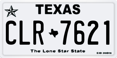 TX license plate CLR7621