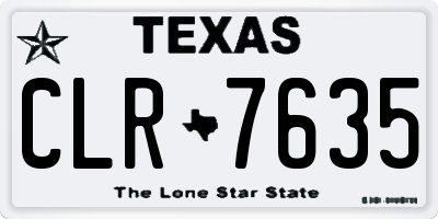 TX license plate CLR7635