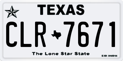 TX license plate CLR7671