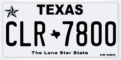 TX license plate CLR7800
