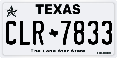 TX license plate CLR7833