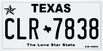 TX license plate CLR7838